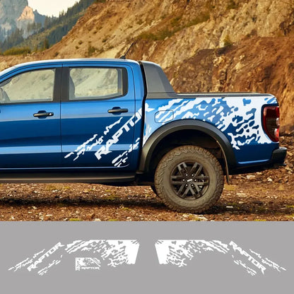 Splash Grunge Body Side Decal for Ford F-150 Raptor / Ranger | 3-Piece Matte Vinyl Kit - 200000182:691#Matt Black-200000182:771#Carbon Fiber-200000182:366#Matt Silver-200000182:496#Colorful Laser-200000182:350853#Glossy Gray-  DRIVEN - 2
