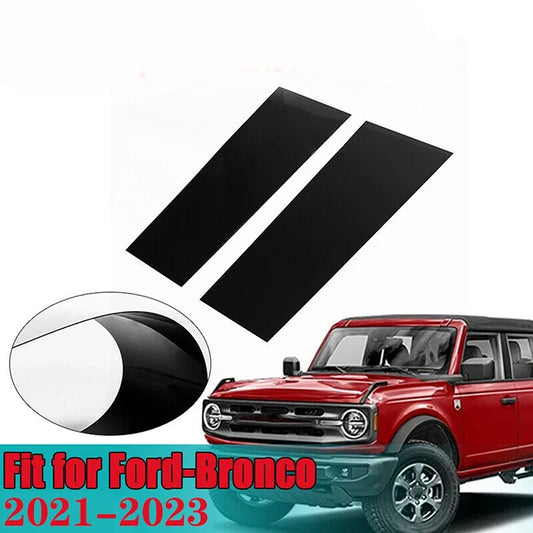 Gloss Black Pillar Post Door Trim Cover for Ford Bronco 4-Door (2021–2023) | Vinyl Sticker Pair - 200000182:29#plating silver-  DRIVEN - 2
