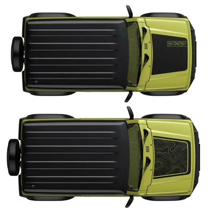 Matte Black 4x4 Off-Road Topo Map Hood Decal for Suzuki Jimny (2020–2021) | Adventure Vinyl Graphics - 200000182:350852#C-200000182:496#E-200000182:173#D-200000182:193#A-200000182:10#B-  DRIVEN - 3