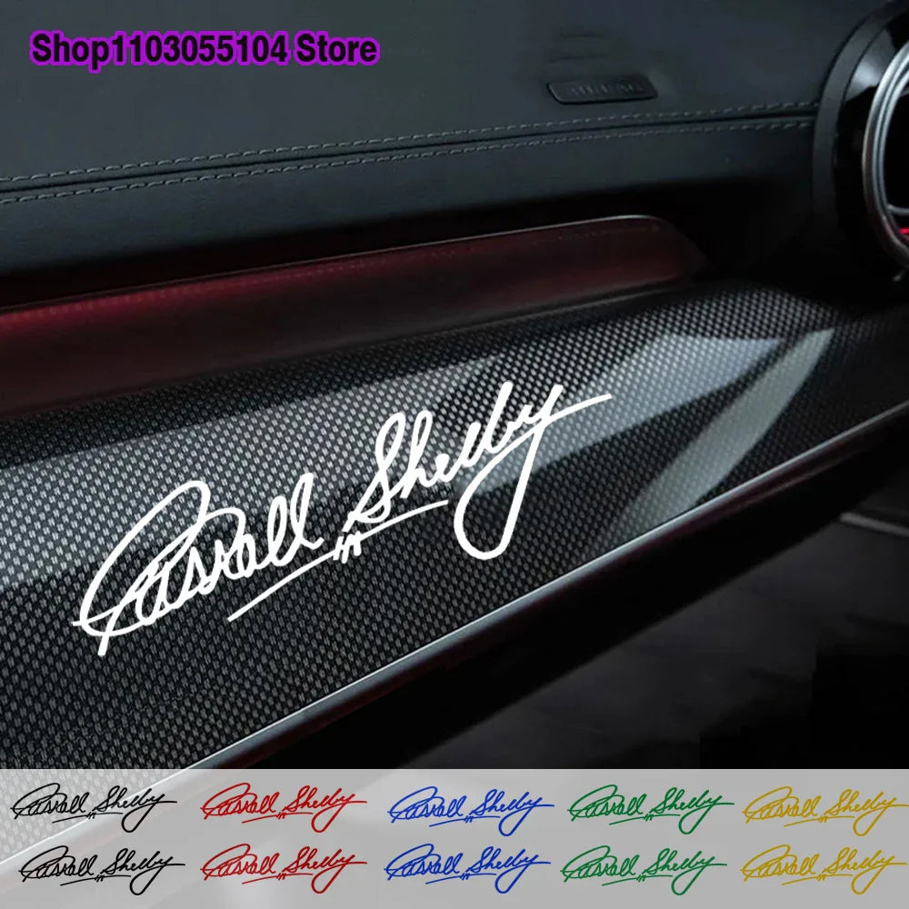 Carroll Shelby Interior & Window Vinyl Decal for Ford Mustang | 2-Piece Sticker - 200000182:175;355:203282824#15cm long-200000182:175;355:203282825#20cm long-200000182:366;355:203282825#20cm long-200000182:175;355:203282823#10cm long-200000182:366;355:203282823#10cm long-  DRIVEN - 1