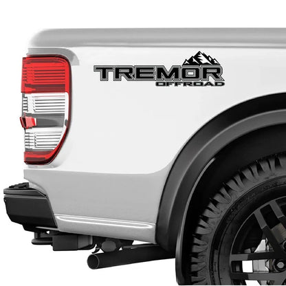 Off-Road Mountain Scratch Bedside Decal for Ford F-150 Tremor / Ranger / F-250 / F-350 | Orange Vinyl Pair - 200000182:193#A-200000182:29#B-200000182:691#c-200000182:350686#d-200000182:496#e-  DRIVEN - 5