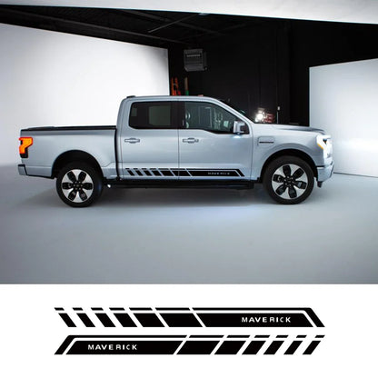 Door Side Stripe Decal for Ford Maverick XL / XLT / Lariat (2022) | 2-Piece Vinyl Truck Graphic - 200000182:350850#Matt Gold-200000182:173#Glossy Blue-200000182:366#Glossy Yellow-200000182:350852#Glossy Orange-200000182:771#Carbon Fiber-  DRIVEN - 2