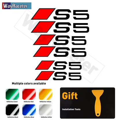 Audi Brake Caliper Decal Set – High-Temp Reflective Vinyl | A3 A4 A5 A6 A7 A8 Q2 Q3 Q5 Q7 Q8 TT TTS S-Line (6 Pcs) - 200000182:771#For TTS;355:203282818#Reflective green-200000182:771#For TTS;355:203282826#Reflective blue-200000182:200004890#For TT;355:203282826#Reflective blue-200000182:200004890#For TT;355:203282825#Reflective yellow-200000182:771#For TTS;355:203282823#Reflective black-  DRIVEN - 15