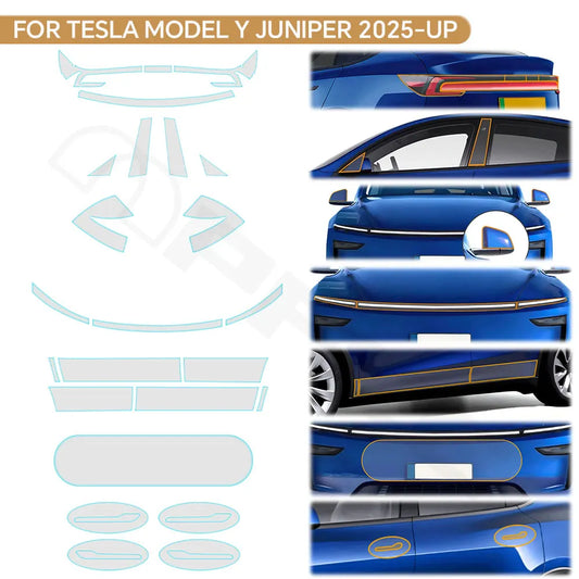 Precut PPF for Tesla Model Y Juniper (2025–2026) | TPU Headlight, Door Handle, Mirror & Tail Light - 200000182:175#Front Bumper;5:200000990#For Model Y Juniper-  DRIVEN - 2