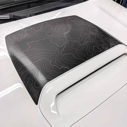 Topographic Map Hood & Scoop Decal Kit for Toyota 4Runner | Matte Black Vinyl Graphics - 200000182:350853#C-200000182:350850#B-200000182:496#A-  DRIVEN - 1