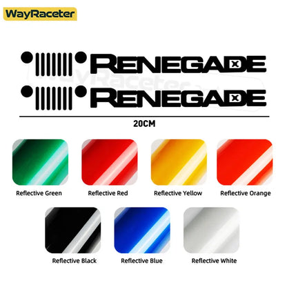 Jeep Renegade Hood & Fender Reflective Decal Kit – Grill Graphic Vinyl | Trailhawk, Sport (2 Pcs) - 200000182:366#Reflective yellow-200000182:350852#Reflective orange-200000182:173#Reflective blue-200000182:10#Reflective red-200000182:175#Reflective green-  DRIVEN - 3