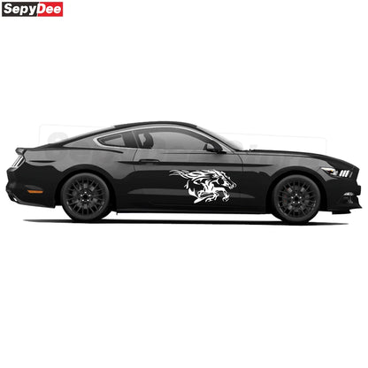 Running Horse Side & Rear Fender Decal | 2-Piece Vinyl for Mustang, Challenger, Porsche & Ford - 200000182:200211869#Silver Grey;5:100014065#100x50CM-200000182:200211869#Silver Grey;5:361386#60x30CM-200000182:200211869#Silver Grey;5:100014064#80x40CM-200000182:200211869#Silver Grey;5:200000990#40x20CM-200000182:200211869#Silver Grey;5:361385#50x25CM-  DRIVEN - 5