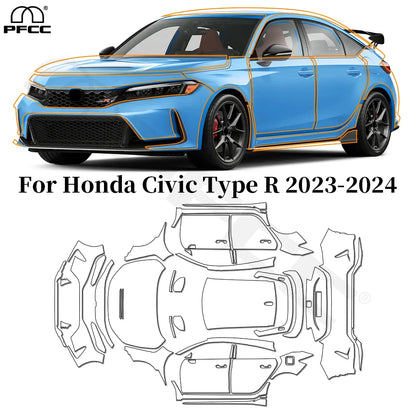 Precut PPF for Honda Civic Type R (2023–2024) | TPU Paint Protection Film Clear Bra - 14:29#Hood;5:200000990#Clear Film-14:175#Whole Set;5:200000990#Clear Film-14:193#Front;5:200000990#Clear Film-14:366#Roof window;5:200000990#Clear Film-14:691#Doors;5:200000990#Clear Film-  DRIVEN - 10