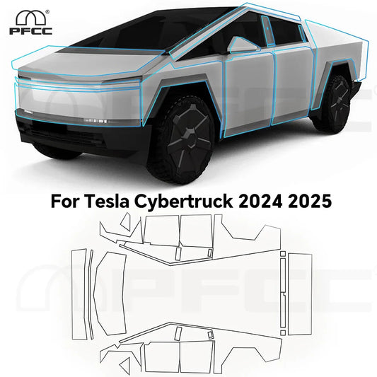 Precut Clear PPF for Tesla Cybertruck (2024–2026) | TPU Anti-Scratch Paint Protection Film - 200000182:366#Whole Set;5:200000990#Glossy Clear Film-  DRIVEN - 1