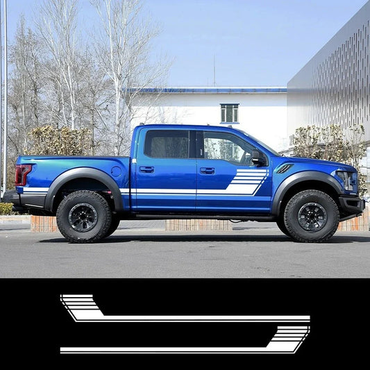 Long Side Door Skirt Stripe Decal for Ford F-150 Raptor | Self-Adhesive Vinyl Kit - 200000182:193#Glossy Black-  DRIVEN - 2