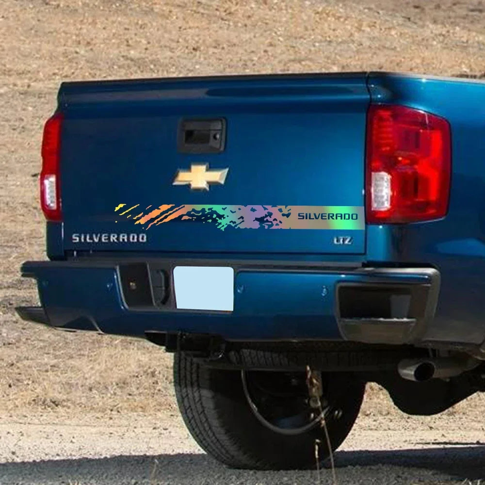 Back Door & Tailgate Vinyl Decal for Chevrolet Silverado 1500 / 2500HD / Z71 | Splash Style Truck Sticker - 200000182:350853#Carbon Fiber-200000182:193#Glossy Black-200000182:29#Glossy White-200000182:691#Glossy Gray-200000182:10#Glossy Red-  DRIVEN - 3