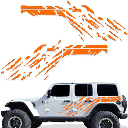 Jeep Wrangler JL 4-Door "Splash" Side Graphics Kit – 3M Vinyl Decal Wrap | 2018–2021 | Both Sides | 5 Colors - 200000182:173;5:100014064#both sides-200000182:193;5:100014064#both sides-200000182:350852;5:100014064#both sides-200000182:94;5:100014064#both sides-200000182:350686#rose red;5:100014064#both sides-  DRIVEN - 7
