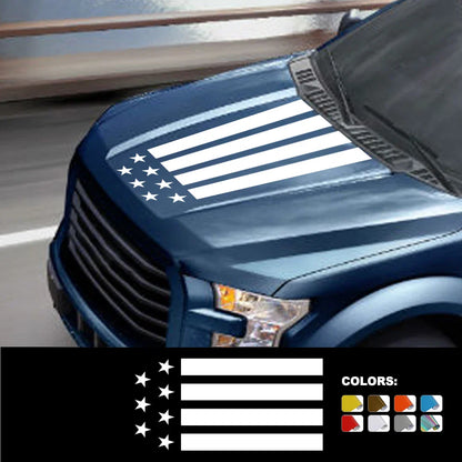USA Stripe Engine Hood Decal for Ford F-150 Raptor | Matte Vinyl Film Truck Graphic - 200000182:350852#Glossy Gray-200000182:350853#Glossy Red-200000182:10#Glossy Orange-200000182:29#Glossy Yellow-200000182:350686#Glossy Black-  DRIVEN - 1