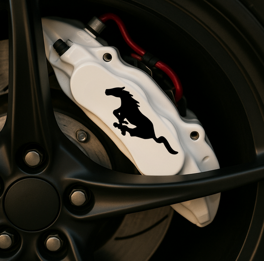 Ford Mustang Brake Caliper Decals – Universal Fit | Set of 8 (3" to 6") - sku-51737501204612-sku-51737501237380-sku-51737501270148-sku-51737501302916-sku-51737501335684-  DRIVEN - 1