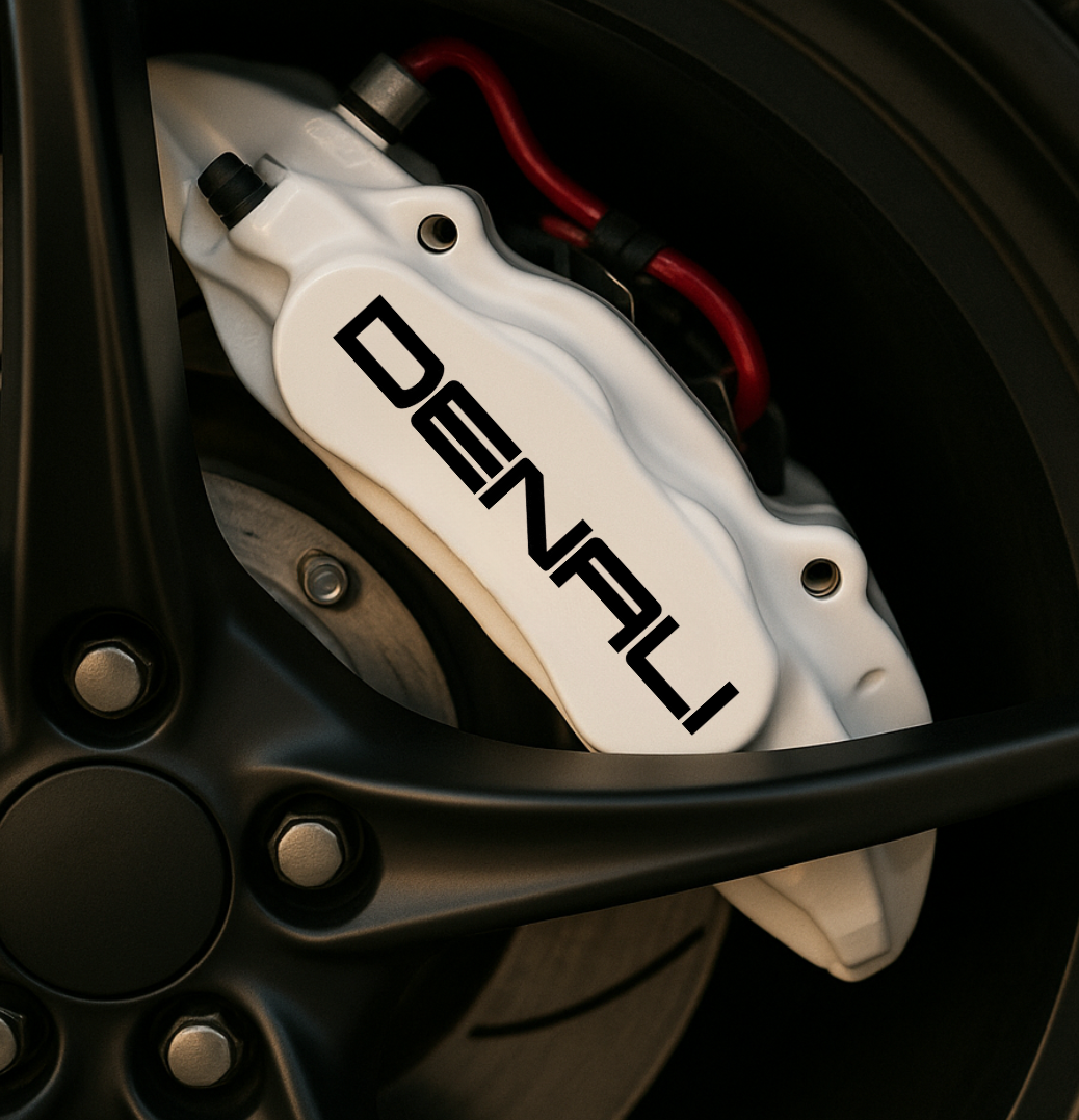 GMC Denali Brake Caliper Decals – Universal Fit | Set of 8 (3" to 6") - sku-50921618997380-  DRIVEN - 1