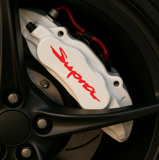 Toyota Supra Brake Caliper Decals – Universal Fit | Set of 8 (3" to 6") - sku-51796594557060-sku-51796594589828-sku-51796594622596-sku-51796594655364-sku-51796594688132-  DRIVEN - 1