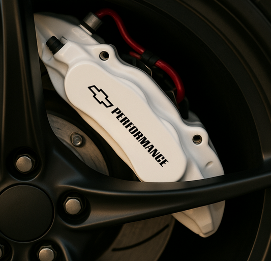 Chevrolet Performance Brake Caliper Decals – Universal Fit | Set of 8 (3" to 6") - sku-51796596818052-sku-51796596850820-sku-51796596883588-sku-51796596916356-sku-51796596949124-  DRIVEN - 1