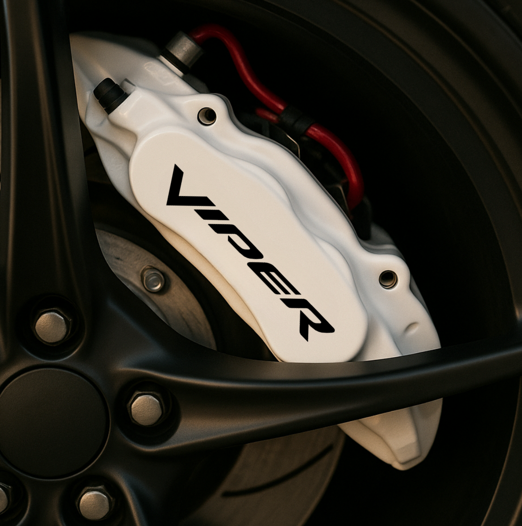 Dodge Viper Brake Caliper Decals – Universal Fit | Set of 8 (3" to 6") - sku-51796600782980-sku-51796600815748-sku-51796600848516-sku-51796600881284-sku-51796600914052-  DRIVEN - 1