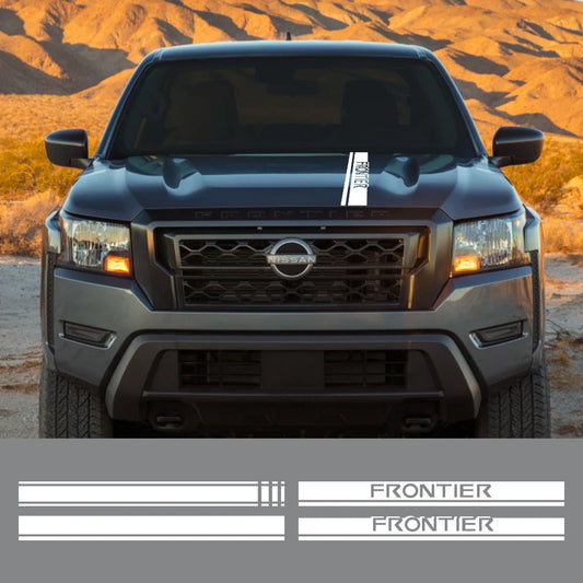 Hood Stripe Decal for Nissan Frontier NP300 / D40 / D22 | Vinyl Truck Style Sticker - 200000182:29#Model B;355:203289816#Matt Black-  DRIVEN - 2