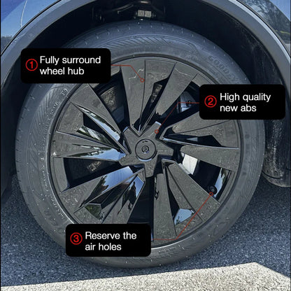 19" Crossflow Hub Cap Wheel Covers for Tesla Model Y Juniper | 4-Piece Performance Replacement Set - 14:201336230#matte black;200007085:11755855#19 inch 2025;200007763:201336106;400005408:110553637#For Model Y Juniper;400005409:3984267#Upgraded version-14:201897807#sliver black;200007085:11755855#19 inch 2025;200007763:201336106;400005408:110553637#For Model Y Juniper;400005409:3984267#Upgraded version-  DRIVEN - 3