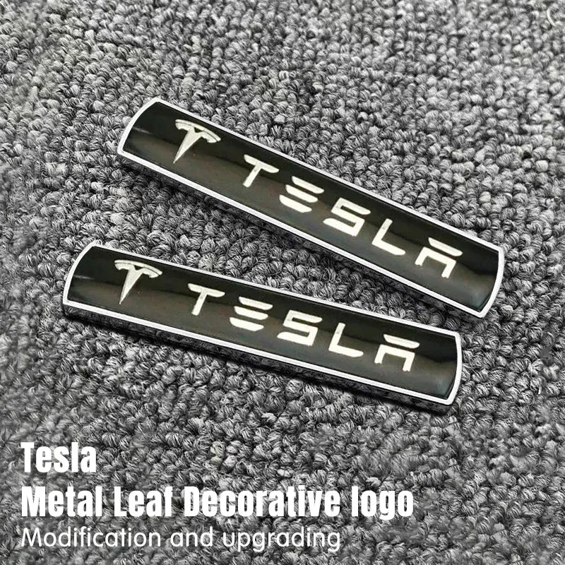 Metal Logo Trunk Modification Emblem for Tesla Model 3 / Y / S / X | Leaf Plate Car Badge - 14:200004890#Tesla labeling 2pcs-  DRIVEN - 3