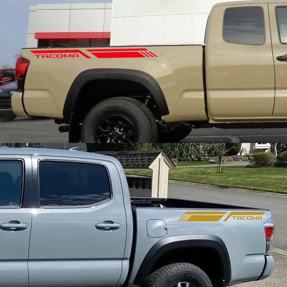 Trunk Side Stripe Decal for Toyota Tacoma TRD Sport | Vinyl Truck Graphics - 200000182:350853#Carbon Fiber-200000182:350850#Matt Black-200000182:1052#Colorful Laser-200000182:496#Matt Silver-200000182:173#Matt Gold-  DRIVEN - 3