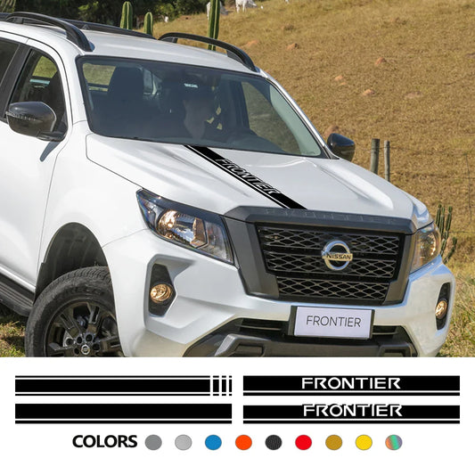 Hood Stripe Decal for Nissan Frontier NP300 / D40 / D22 | Vinyl Truck Style Sticker - 200000182:29#Model B;355:203289816#Matt Black-  DRIVEN - 1
