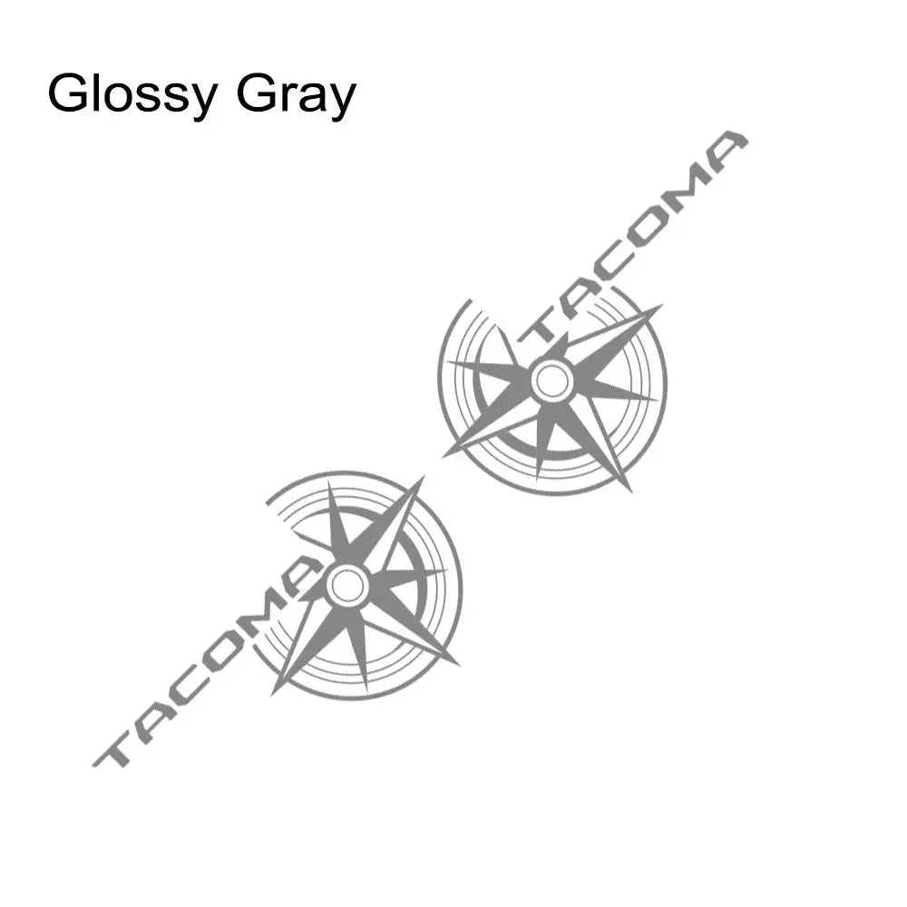 Compass Trunk Bed Side Decal for Toyota Tacoma TRD | 2-Piece Vinyl Film Graphics - 200000182:350853#Glossy Gray-200000182:10#Glossy Red-200000182:350850#Glossy Black-200000182:350852#Glossy White-200000182:193#Glossy Blue-  DRIVEN - 16