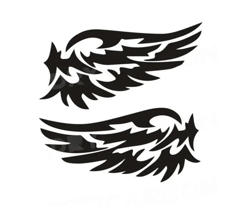 Angel Wings 3D Reflective Car Decal | 2-Piece Waterproof Vinyl Sticker for Cars & Motorcycles - 200000182:10#Colorful-200000182:193-200000182:29-  DRIVEN - 4