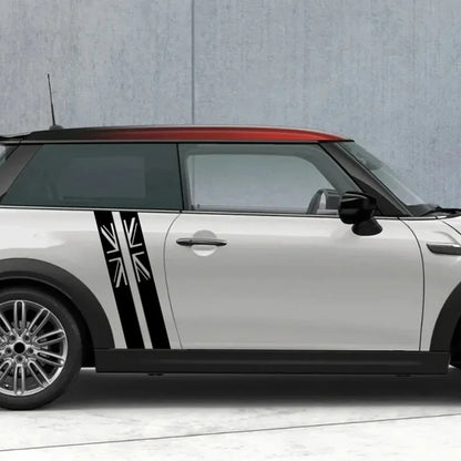 Union Jack Door Side Stripe Decal for Mini Cooper S (R55, R56, F55, F54, F60, R57, R59) | England Flag Vinyl - 200000182:350852#Matt Black-200000182:10#Glossy Red-200000182:175#Colorful Laser-200000182:366#Matt Silver-200000182:193#Glossy Black-  DRIVEN - 1