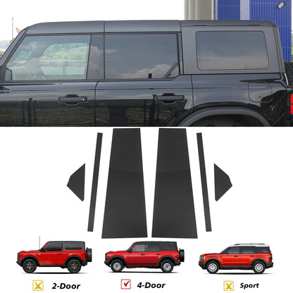 Door, Window & B-Pillar Decorative Sticker Kit for Ford Bronco | Vinyl Trim Decal Set - 200000182:193#Black 6 pieces-  DRIVEN - 6