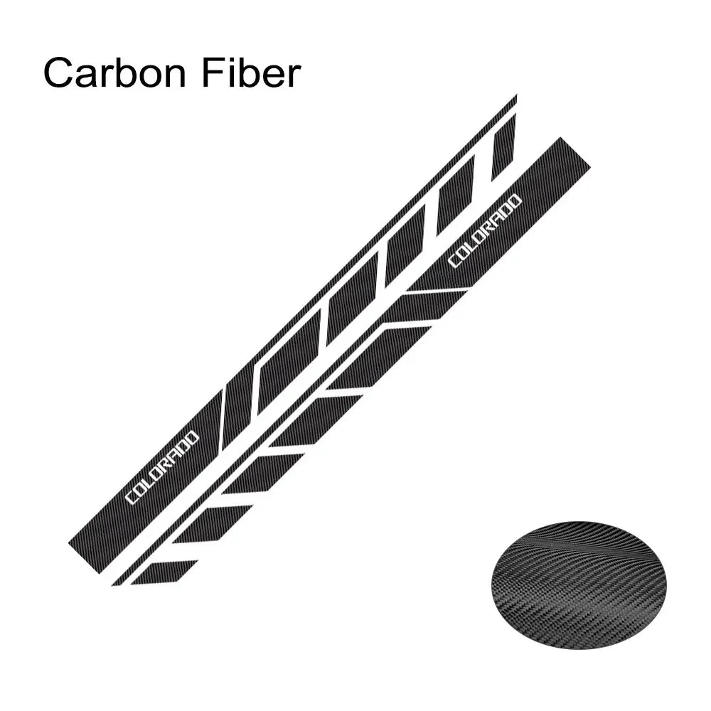 Door Side Skirt Stripe Decal for Chevrolet Colorado | 2-Piece Vinyl Truck Graphic - 200000182:350853#Carbon Fiber-200000182:350850#Matt Black-200000182:1052#Colorful Laser-200000182:496#Matt Silver-200000182:173#Matt Gold-  DRIVEN - 11