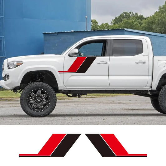 Colorful Vintage Stripe Door Side Decal for Toyota Tacoma TRD | 2-Piece Matte Vinyl Kit - 200000182:350686#Glossy Black-  DRIVEN - 1
