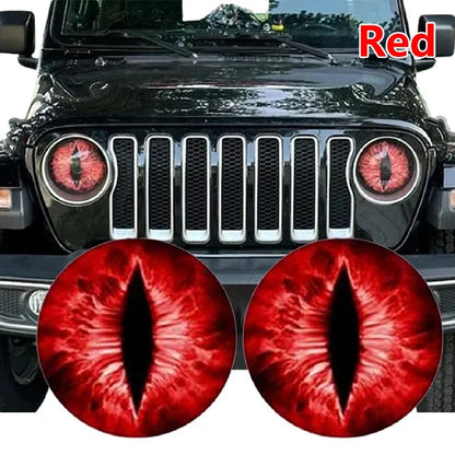 Beast Eyes Headlight Decals – Car & Jeep Headlight Sticker | 6 Colors | Universal Fit - 200000182:10#Yellow-200000182:691#Red-200000182:366#Blue-200000182:350852#Green-200000182:29#Purple-  DRIVEN - 11