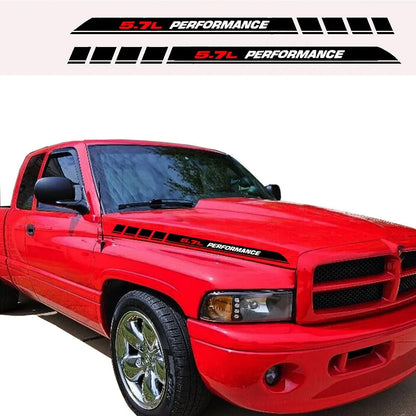 5.7L Performance Hood Vinyl Decal Emblem for Dodge RAM 1500 / 2500 | Truck Graphic Sticker - 200000182:29#white-200000182:10#red white-  DRIVEN - 3