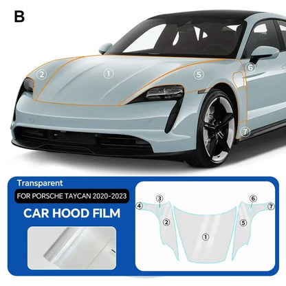 Precut PPF for Porsche Taycan (2020–2023) | 9-Mil TPU Paint Protection Film Clear Bra - 200000182:350853#Rear Trunk;5:200000990#Clear Film-200000182:350850#Hood;5:200000990#Clear Film-200000182:350686#Front;5:200000990#Clear Film-200000182:350852#Doors;5:200000990#Clear Film-200000182:10#Whole Set;5:200000990#Clear Film-  DRIVEN - 8