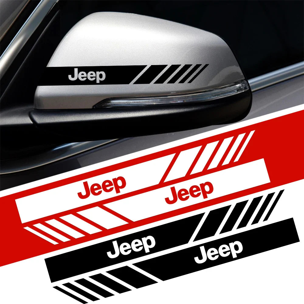 Rearview Mirror & Body Badge Emblem Decal for Jeep Renegade | 2-Piece Vinyl Sticker Set - 14:200004889#black;400005409:3984267#2pcs for Jeep-14:2904#white;400005409:3984267#2pcs for Jeep-  DRIVEN - 6