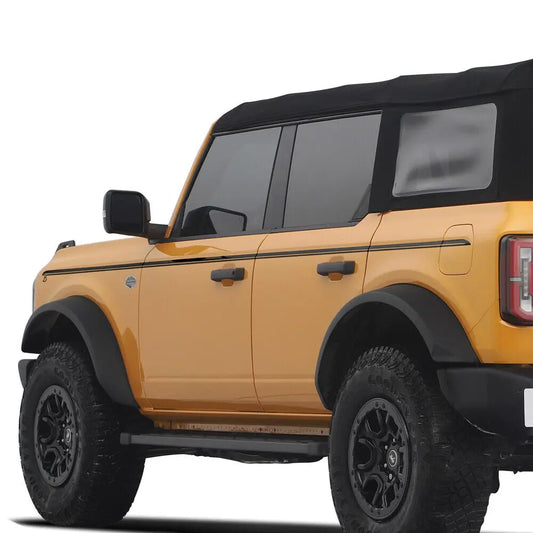 Upper Door Side Line Stripe Decal for Ford Bronco 2/4-Door (2021–2022) | 2-Piece Vinyl Sticker Set - 200000182:771#GLOSS BLACK;5:361385#4-Door-  DRIVEN - 1