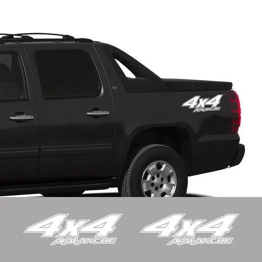 4x4 Rear Bed Side Decal for Chevrolet Avalanche | Pickup Truck Vinyl Graphic Sticker - 200000182:350853#Matt Silver-  DRIVEN - 2