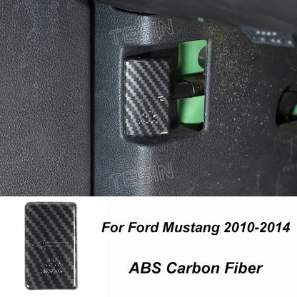 Carbon Fiber Grain Interior & Exterior Decoration Sticker for Ford Mustang (2009-2014) | Kit - 200000182:200013901#Door lock pin ring-200000182:202530813#Front fog lamp decor-200000182:200006158#Dashboard Panel-200000182:40808150#Headlight switch-200000182:200003699#Start key socket-  DRIVEN - 7
