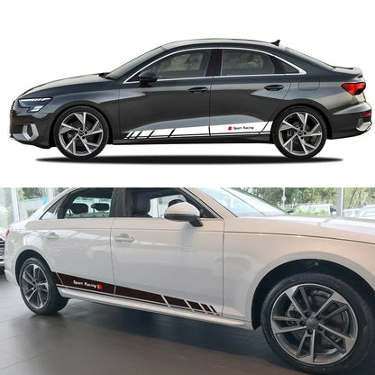 Sport Racing Door Side Edge Decal for Audi A3 / S3 / RS3 (8V, 8P, 8Y, 8L) | 2-Piece Vinyl Sticker - 200000182:29#Type B-200000182:193#Type A-  DRIVEN - 4