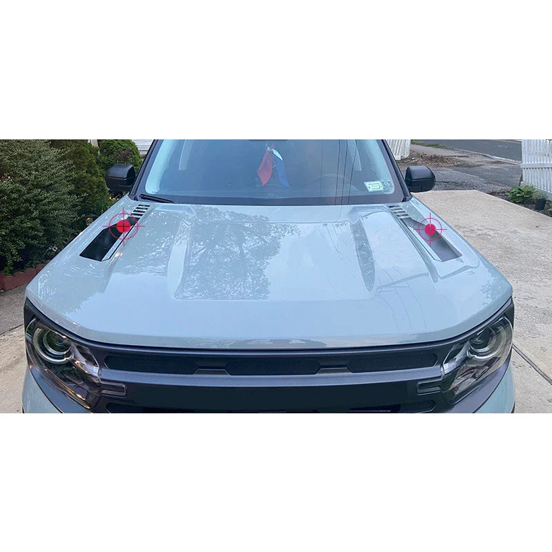 Hood Scoop Racing Stripe Decal for Ford Bronco Sport (2021+) | Vinyl Bonnet Body Graphic - 200000182:350852#Matte Black side-200000182:366#Silver Gray hood-200000182:29#Matte Black hood-200000182:10#Silver Gray side-200000182:691#Silver Gray all-  DRIVEN - 5