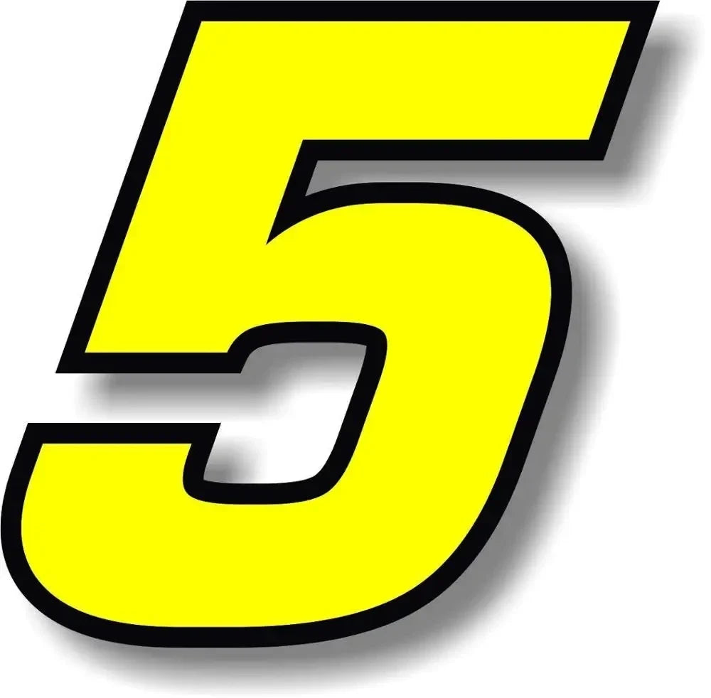 F155 Individual Number Vinyl Sticker – Yellow with Black Border | Digits 0–9 | 2 Sizes | Car, Motorcycle & Helmet - 14:1202#F155- Number 3;5:100012359#Height 5cm-14:771#F155- Number 2;5:871#Height 10cm-14:200070701#F155- Number 8;5:871#Height 10cm-14:1254#F155- Number 4;5:100012359#Height 5cm-14:193#F155- Number 1;5:871#Height 10cm-  DRIVEN - 5