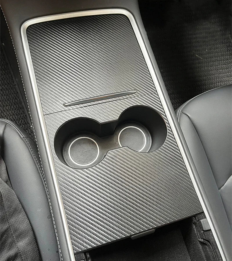 Center Console Panel Sticker for Tesla Model 3 / Model Y (2021–2023) | Wood Grain & Carbon Fiber Film - 200000182:201735810#Wood Grain Color-200000182:801422864#PU Carbon Color-200000182:96235566#Carbon Color-200000182:771#Black Color-200000182:200006253#White Color-  DRIVEN - 7