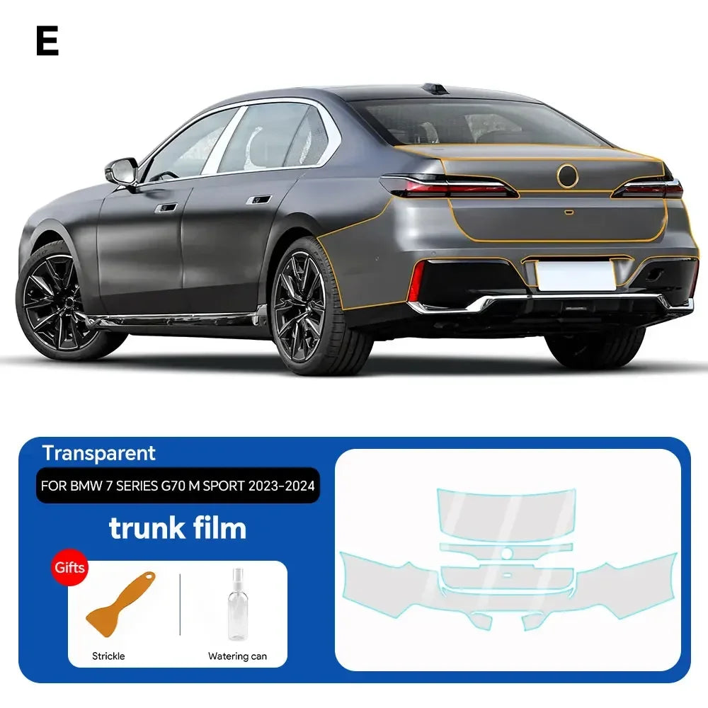 Precut PPF for BMW 7 Series G70 / M Sport (2023–2025) | TPU Paint Protection Film Clear Bra - 200000182:350686#Front;5:200000990#Clear Film-200000182:350852#Door;5:200000990#Clear Film-200000182:350853#Rear Side;5:200000990#Clear Film-200000182:350850#Hood;5:200000990#Clear Film-200000182:10#Rear trunk;5:200000990#Clear Film-  DRIVEN - 11