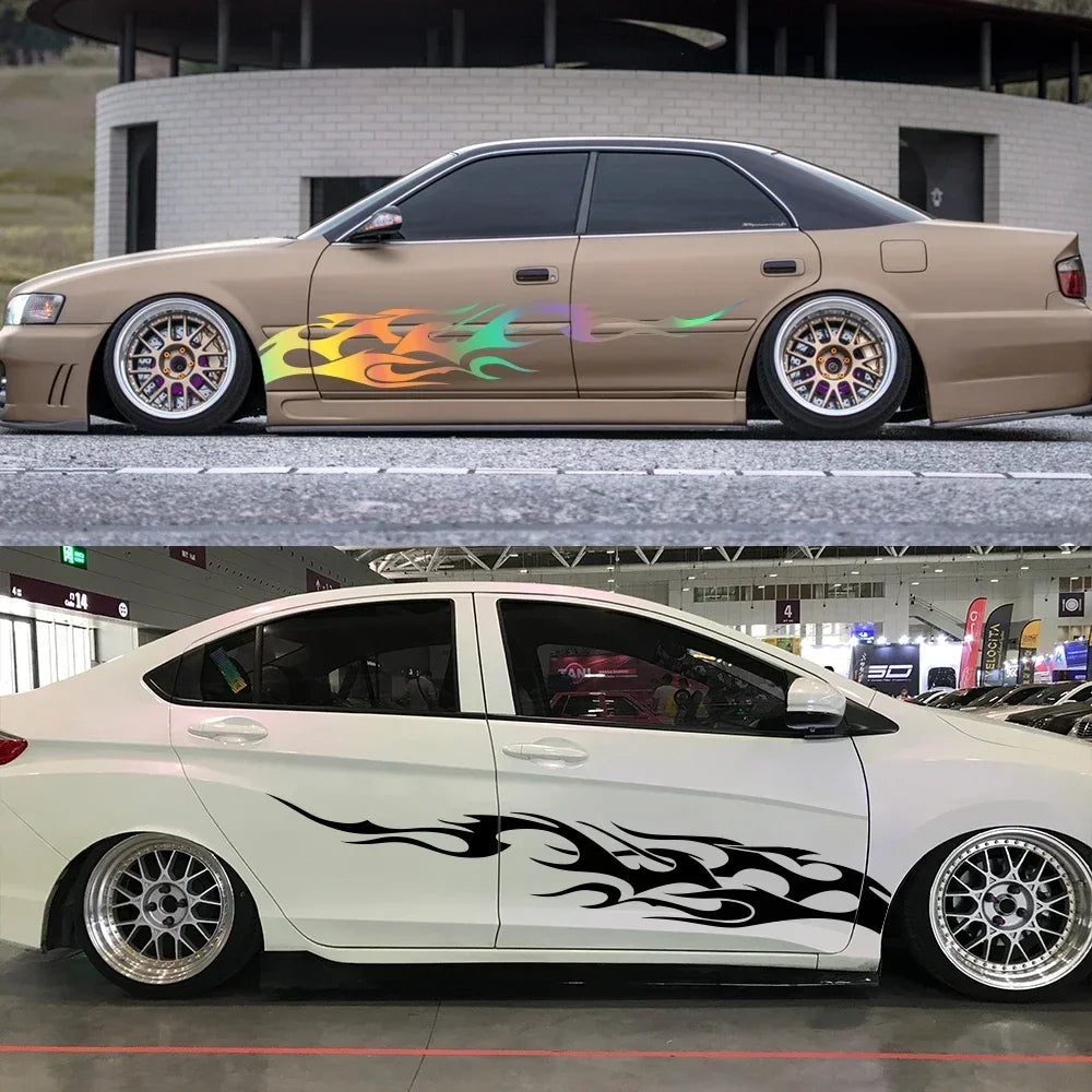 Flame Graphics Side Body Sticker | 2-Piece Universal Vinyl Sports Racing Decal - 200000182:193#Glossy Black;5:361385#150cmx25cm-200000182:29#Glossy White;5:361385#150cmx25cm-200000182:691#Glossy Gray;5:361385#150cmx25cm-200000182:10#Glossy Red;5:361385#150cmx25cm-200000182:350852#Matt Black;5:361385#150cmx25cm-  DRIVEN - 5