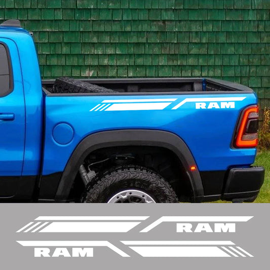 Bed Side Stripe Decal for Dodge RAM 1500 / 2500 / 3500 Rebel / TRX | Pickup Vinyl Graphic - 200000182:29#Glossy White-  DRIVEN - 1