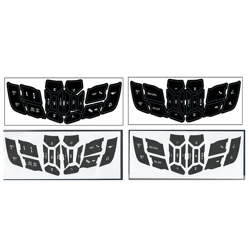 Steering Wheel Button Repair Sticker | 1-Piece Black Vinyl Control Decal for Cars - 200000182:350686#for 2019-2022-200000182:350850#for 2015-2018-  DRIVEN - 3