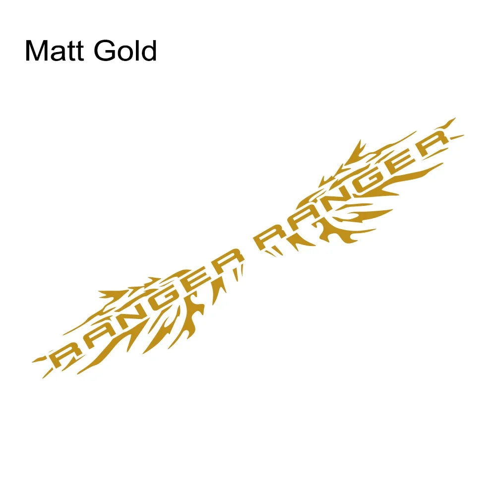Splash Bed Side Decal for Ford Ranger Raptor XL / XLT / Lariat | 2-Piece Matte Vinyl Truck Graphic - 200000182:366#Matt Gold-200000182:496#Colorful Laser-200000182:175#Matt Black-200000182:193#Matt Silver-200000182:691#Carbon Fiber-  DRIVEN - 8