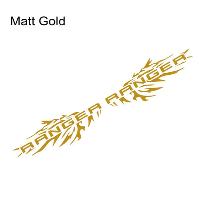 Splash Bed Side Decal for Ford Ranger Raptor XL / XLT / Lariat | 2-Piece Matte Vinyl Truck Graphic - 200000182:366#Matt Gold-200000182:496#Colorful Laser-200000182:175#Matt Black-200000182:193#Matt Silver-200000182:691#Carbon Fiber-  DRIVEN - 8